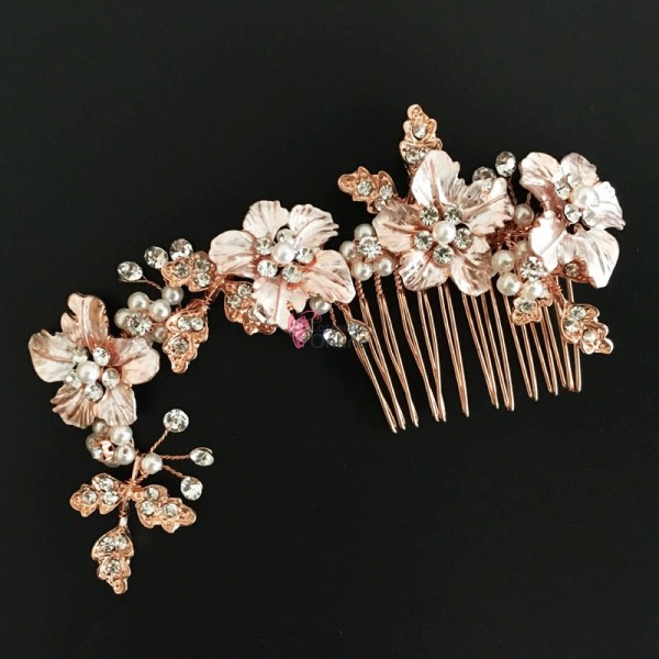 Accesoriu modern pentru decor par CA059 cu perle si strasuri